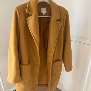 Cyrus Yellow Trench Coat with Oversized Fit and Wide Lapels
